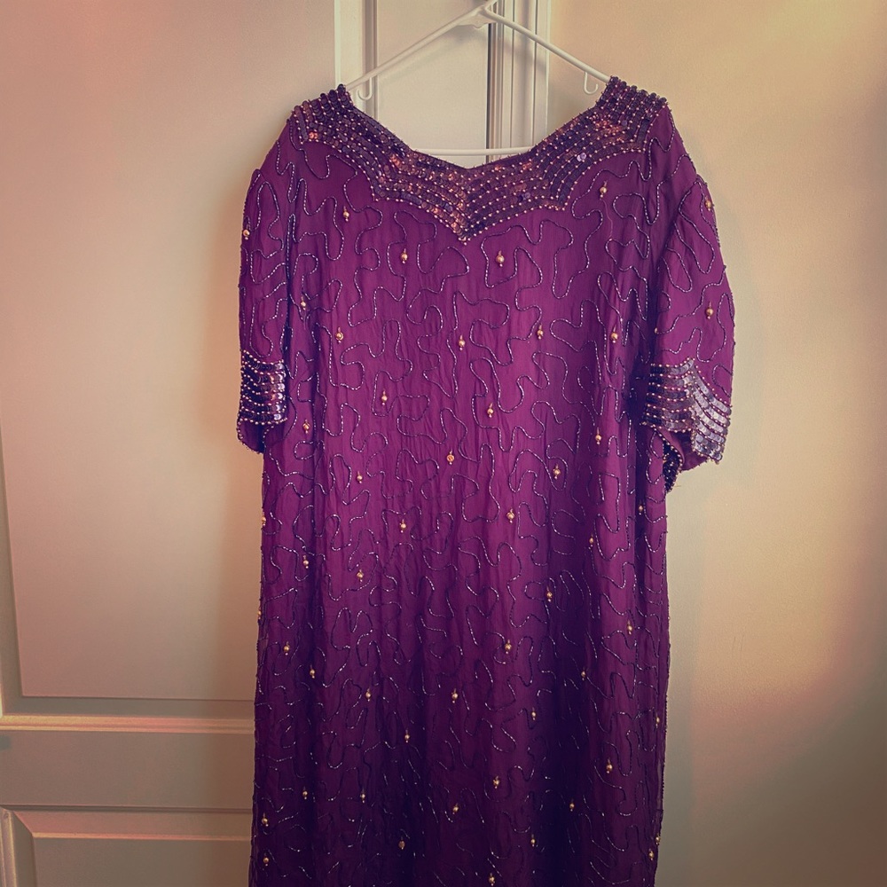 Women’s Tea length beaded dress